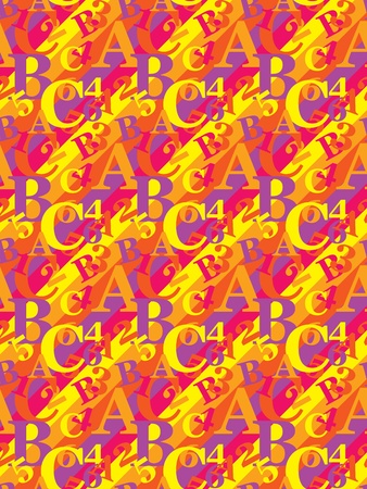 abstract seamless pattern with letters and numbersのイラスト素材