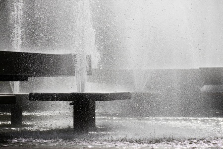 black and white photo of fountainsの写真素材