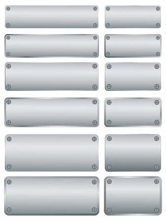 set of steel plates with screwsのイラスト素材