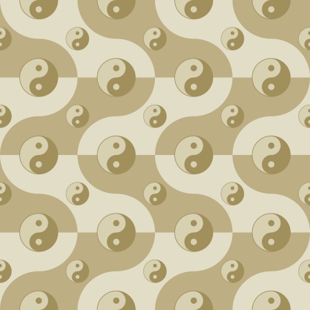 seamless pattern with yin yang symbolsのイラスト素材