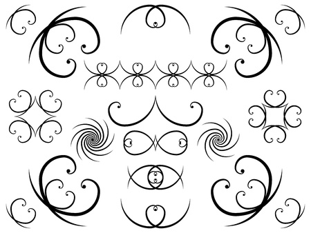 set of calligraphic page design elementsのイラスト素材