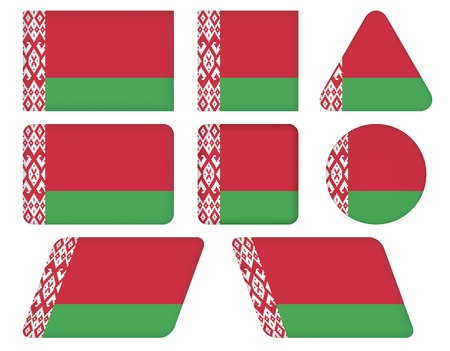 set of buttons with flag of Belarusのイラスト素材