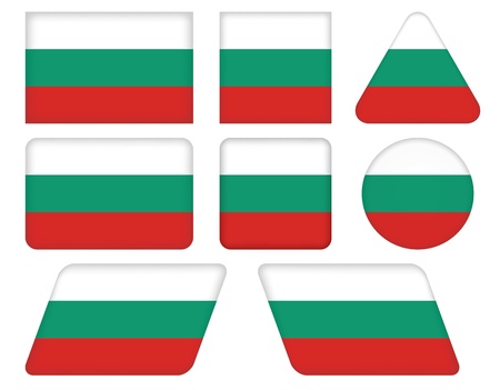 set of buttons with flag of Bulgariaのイラスト素材