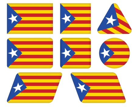 set of buttons with flag of Cataloniaのイラスト素材
