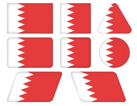set of buttons with flag of Bahrainのイラスト素材