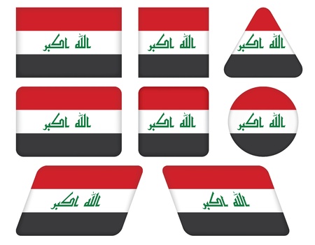 set of buttons with flag of Iraqのイラスト素材