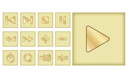 set of player buttonsのイラスト素材