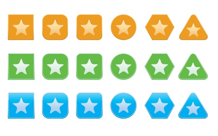 set of favorite icons of different shapeのイラスト素材