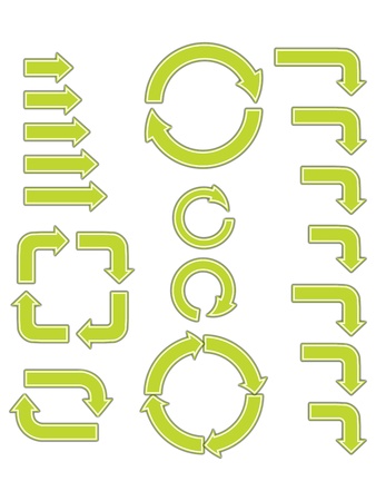 set of straight and circular pointers with shadowsのイラスト素材