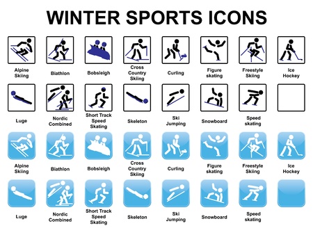 set of winter sports iconsのイラスト素材