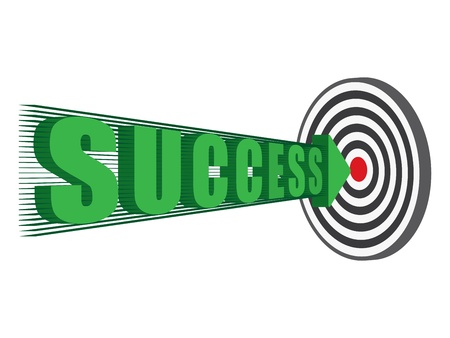 word success hitting the targetのイラスト素材