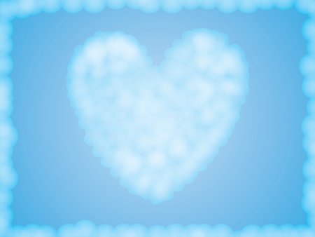 Day of Valentine background with heart shaped cloudのイラスト素材