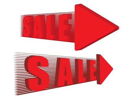 set of two red sale pointersのイラスト素材