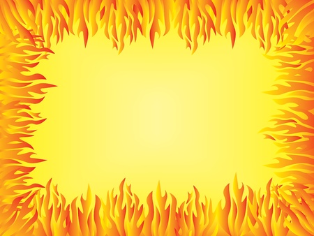 yellow background with flames borderのイラスト素材