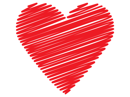 red valentine drawing over whiteのイラスト素材