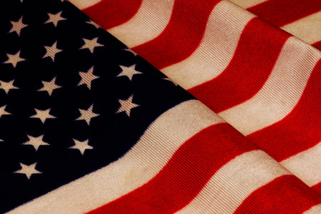 close up of vintage USA flag