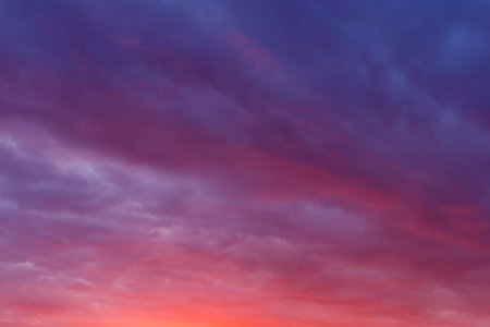 view on cloudy sky at sunset
