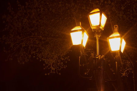 alight lantern on street of Lviv