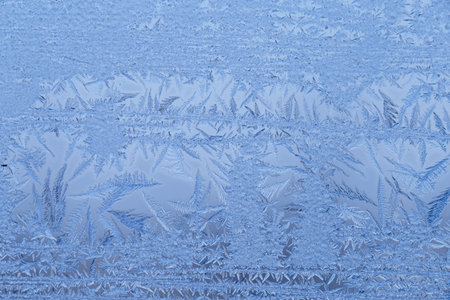 close up of frost on window