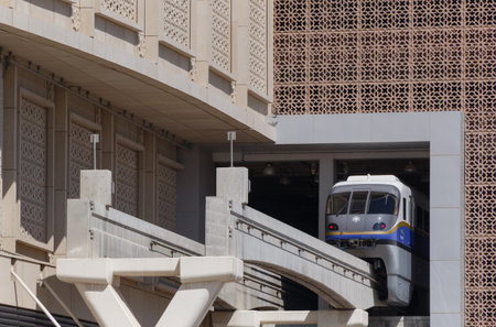 DUBAI, UAE - MAY 15, 2016: Palm Jumeirah Monorail in Dubai