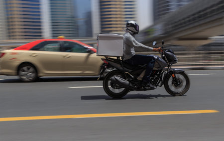 DUBAI, UAE - MAY 12, 2016: food delivery service in Dubai