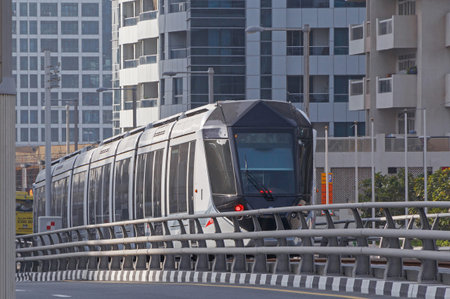 DUBAI, UAE - MAY 11, 2016: tram in Dubai
