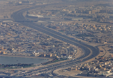 DUBAI, UAE - MAY 20, 2016:  sight of Dubai from At The Top