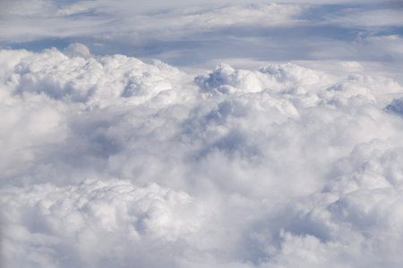 view on clouds from aircraft