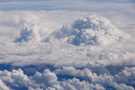 view on cloudy sky from aircraft