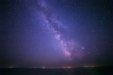 view of Milky Way galaxy above seaの写真素材