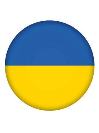round button with Ukrainian flag isolated on whiteの写真素材