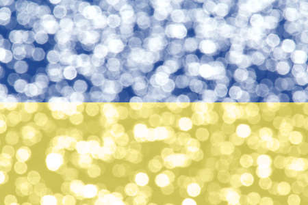 abstact bokeh background painted as Ukrainian flagの写真素材