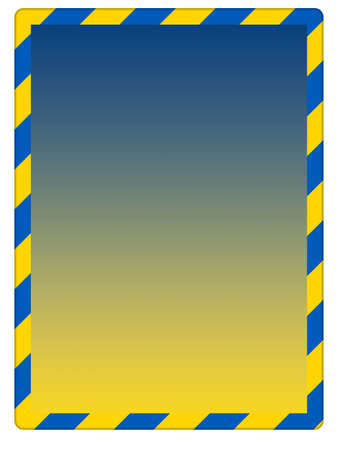 Stand with Ukraine: frame made of Ukrainian flag stripes with gradient backgroundの写真素材