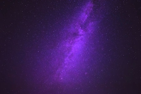 view on Milky Way galaxy in starry night skyの写真素材