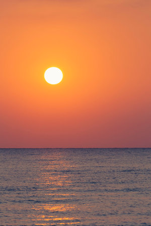 view on sunrise above the Mediterranean seaの写真素材