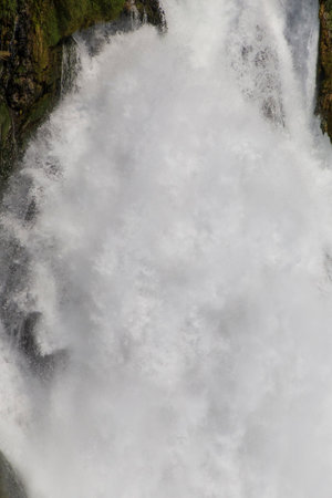 close up of waterfall at seaside in Antalya in Turkeyの写真素材