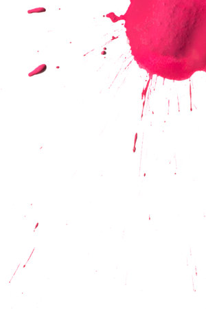 close up of purple watercolor blot isolated on white backgroundの写真素材