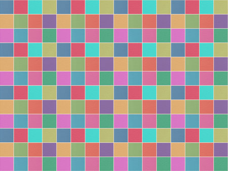 abstract seamless mosaic pattern: color squares with watercolor paper textureの写真素材