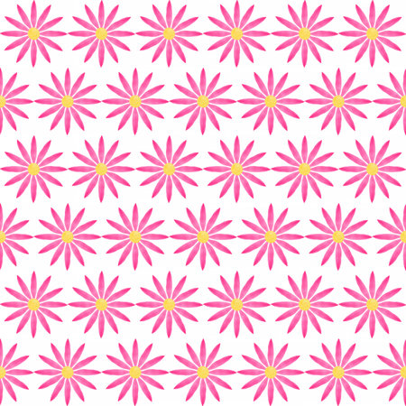 abstract seamless pattern: purple with yellow flowers against white backgroundの写真素材