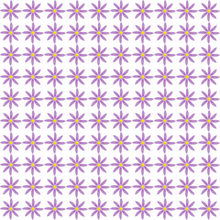 abstract seamless pattern: violet with orange flowers against white backgroundの写真素材