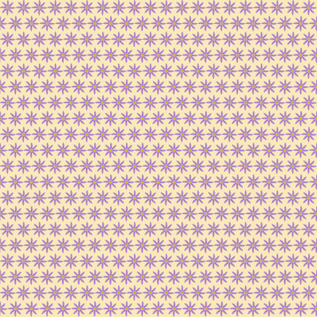 abstract seamless pattern: violet flowers against light yellow backgroundの写真素材