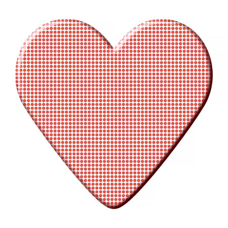 valentine covered with red flowers pattern and isolated on white backgroundの写真素材