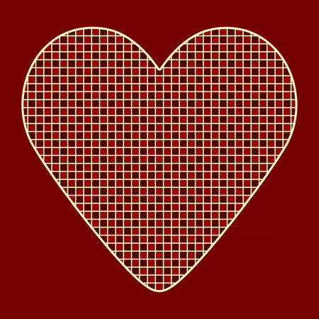 card for Day of Valentine: valentine with checkered pattern against dark red backgroundの写真素材