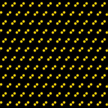 abstract seamless pattern: yellow flowers against black backgroundの写真素材