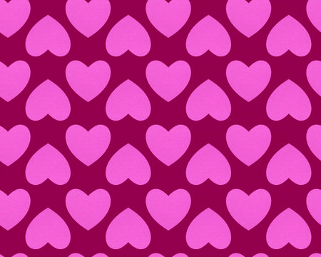 seamless pattern for Day of Valentine: pink cardboard valentines against purple backgroundの写真素材