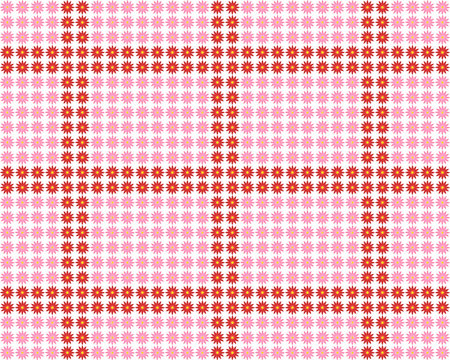 abstract seamless pattern: pink and red flowers against white backgroundの写真素材
