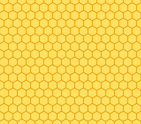 abstract seamless pattern: illustration of yellow honeycombs backgroundの写真素材