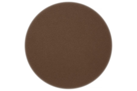 circle made of coffee color cardboard against white backgroundの写真素材