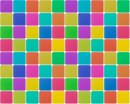 abstract seamless geometric pattern: multicolor rounded square textured tiles backgroundの写真素材