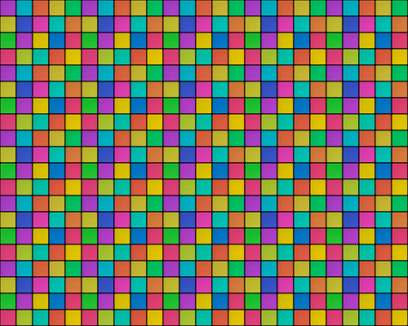 abstract seamless mosaic pattern: multicolor textured tiles on black backgroundの写真素材